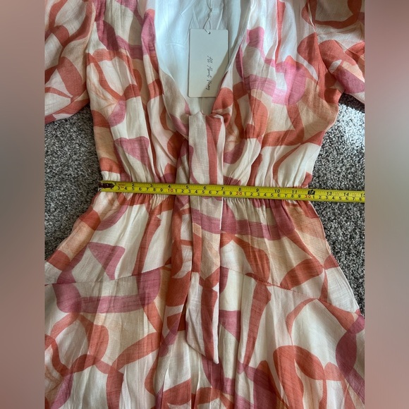 NWT!! All About May Women’s Peach/Pink V Neck Lined Mini Dress  In Size US 4 - Picture 8 of 11